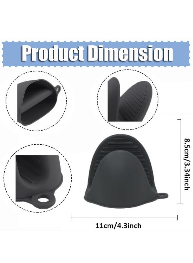 2 Pairs Silicone Oven Mitts for Air Fryer, Heat Resitant Oven Glove Pot Holder Thicken Mini Oven Gloves for Kitchen Cooking Baking Grilling BBQ - Image 4